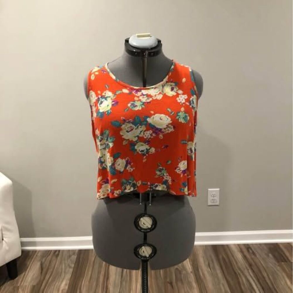 Tank Blouse Large Forever 21 Sleeveless crop top 21” pit-pit 18” length C5828